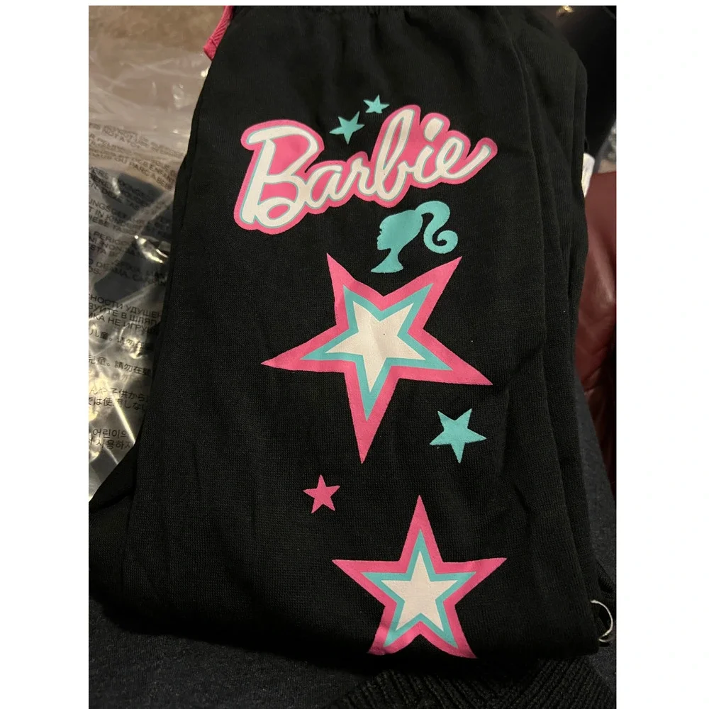 Barbie Girls 4-6X 2-Piece Fleece Hoodie Set, Black Hoodie + Pants - Picture 5 of 5